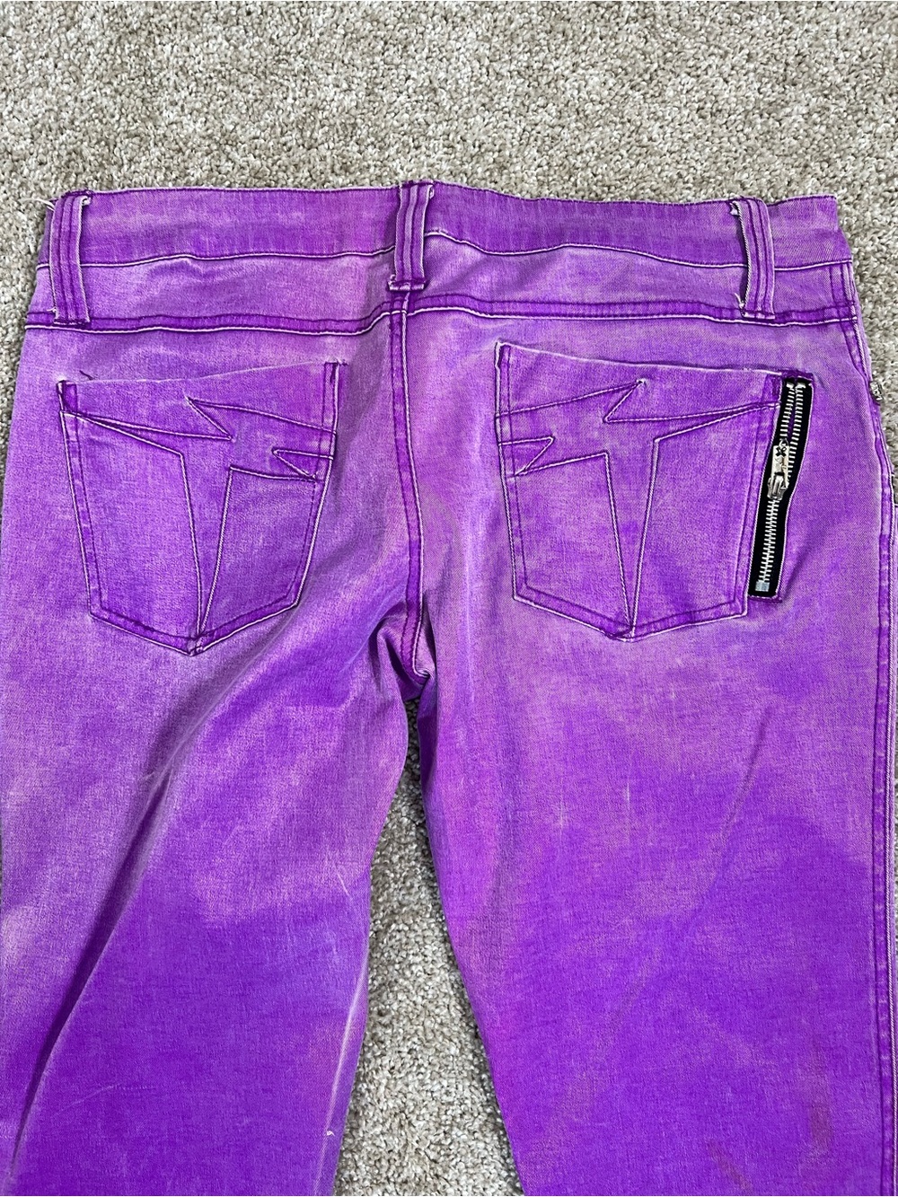 Tripp NYC Purple Coated  Skinny Jeans with Zip Pocket Accent Size 15 - Picture 8 of 16